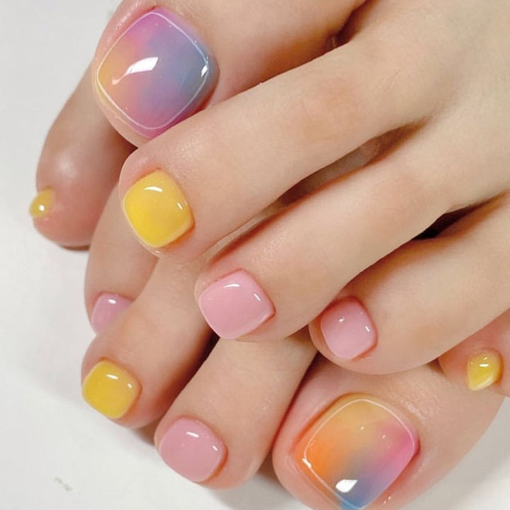 Nail art set with colorful gradient and elegant designs Kalsten