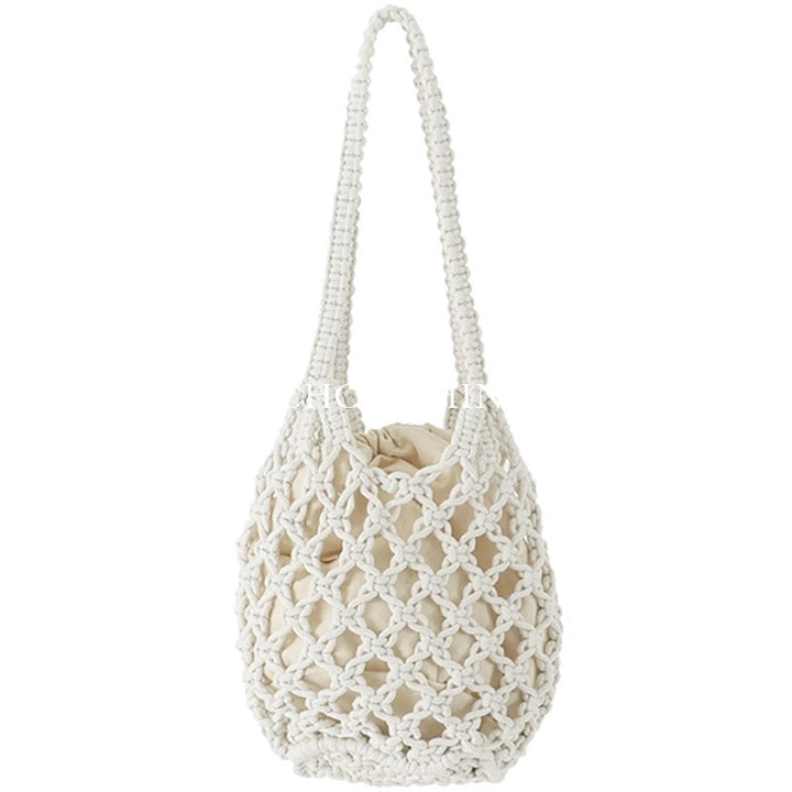 Hand-knotted tote bag with unusual mesh design Kalsten