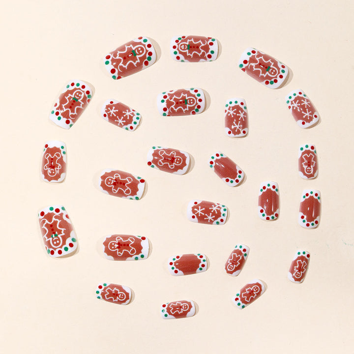 Festive Gingerbread-Themed Nail Art Extensions Kalsten