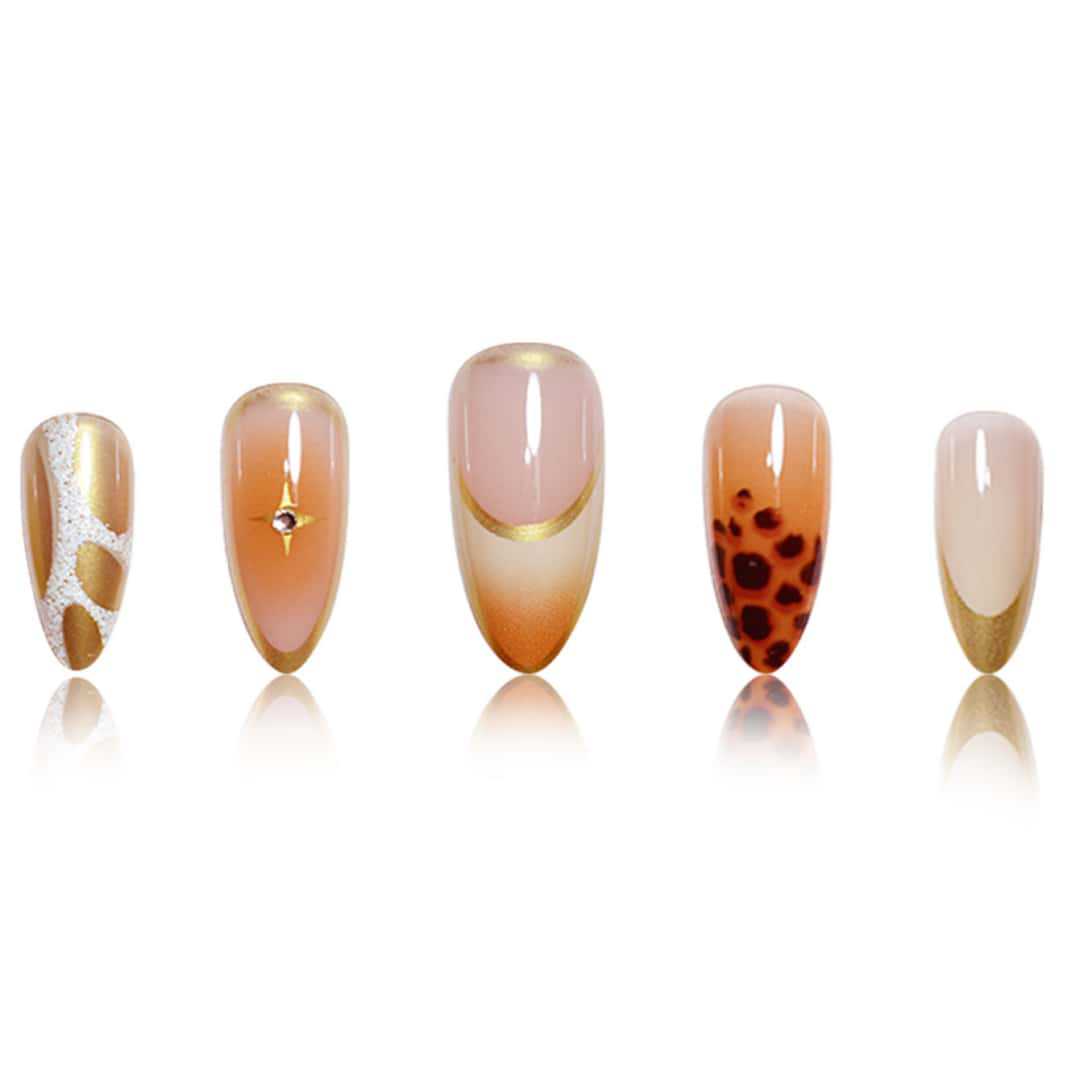 Premium Stiletto Nail Extensions with Artistic Design Kalsten