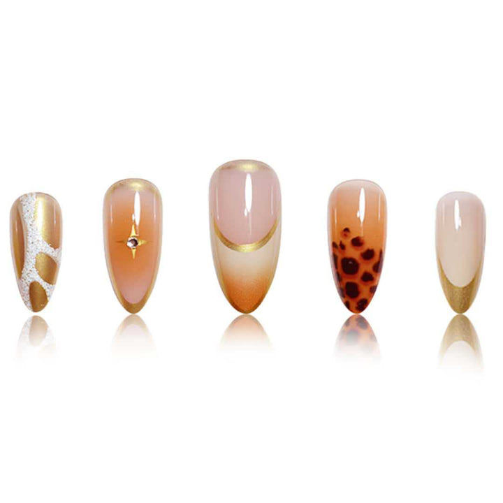 Premium Stiletto Nail Extensions with Artistic Design Kalsten