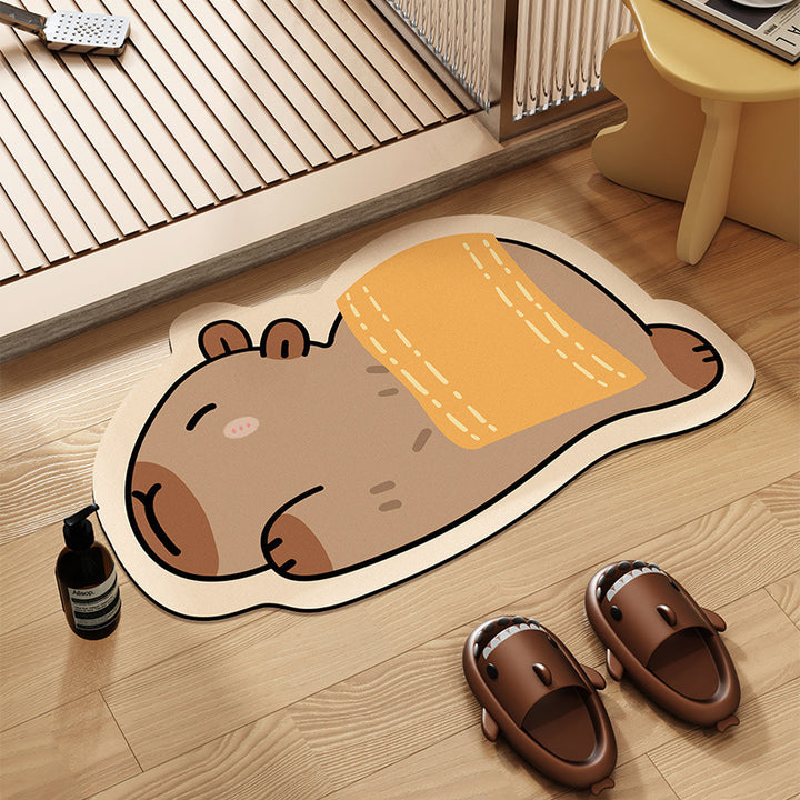 Cartoon-Themed Bathroom Mat