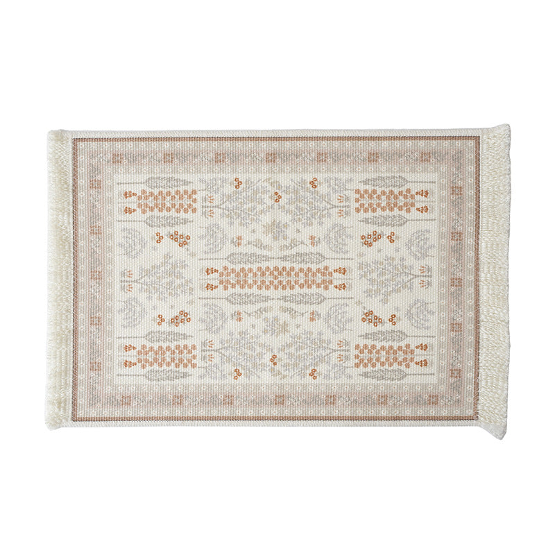 Short-pile decorative bathroom and runner carpet in oriental medallion style with fringes Kalsten