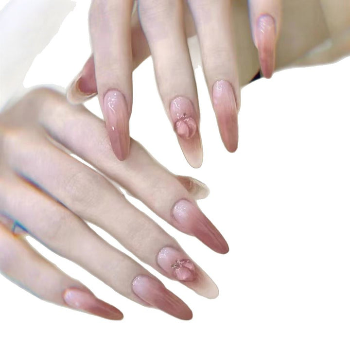 Artificial nails in elegant ombre design with fruit accents Kalsten