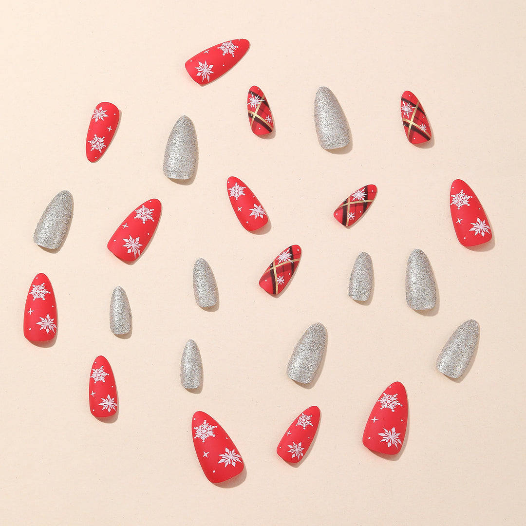 Festive Holiday-Themed Stiletto Nail Art Extensions Kalsten
