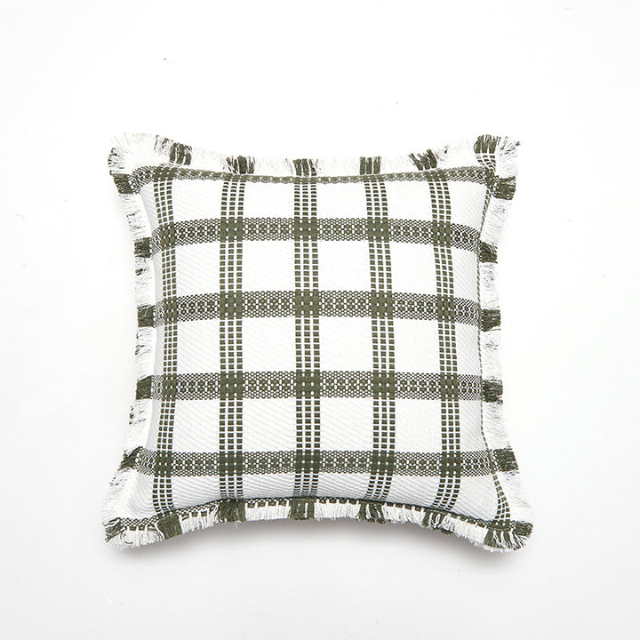 Soft Textured Plaid Decorative Throw Pillow