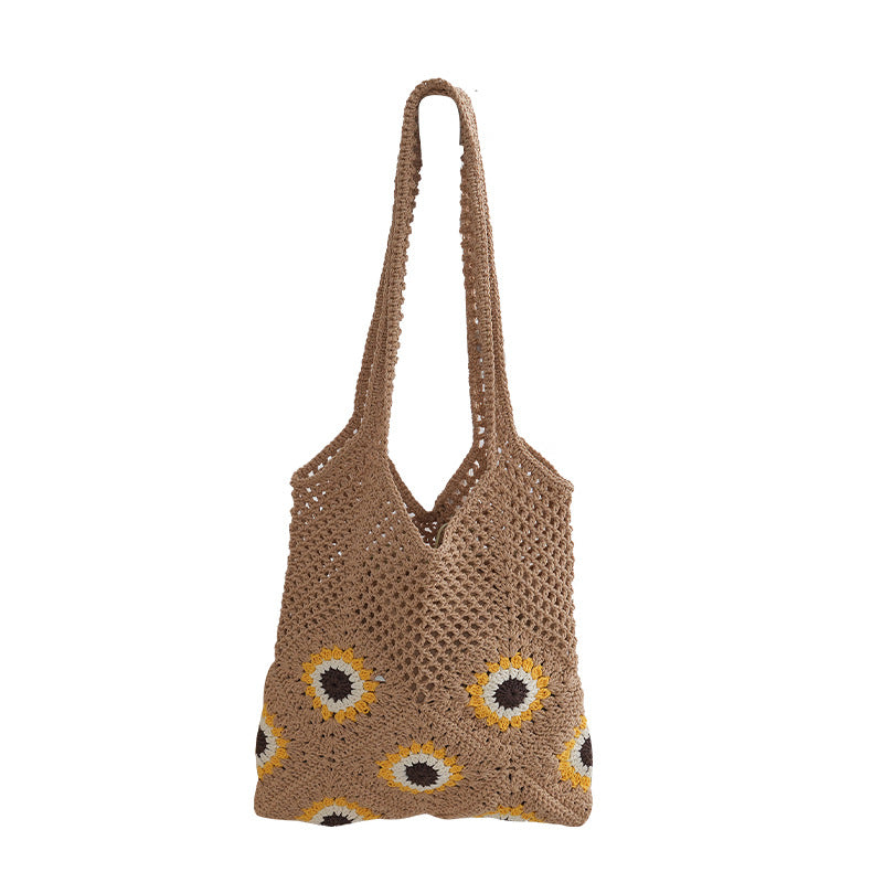 Handcrafted Jute Bag with Colorful Flower Pattern Kalsten