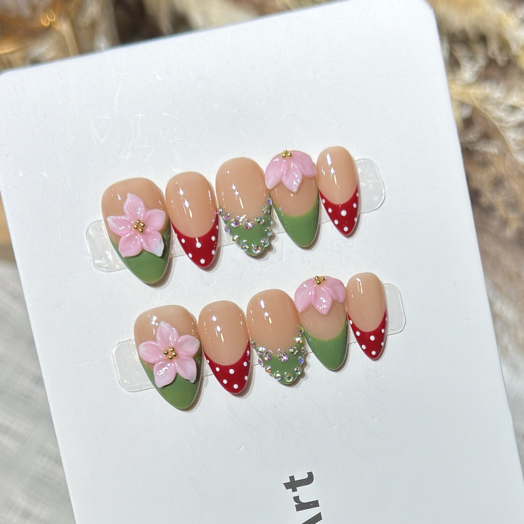 Floral-Themed Decorative Press-On Nail Set Kalsten 1788224030