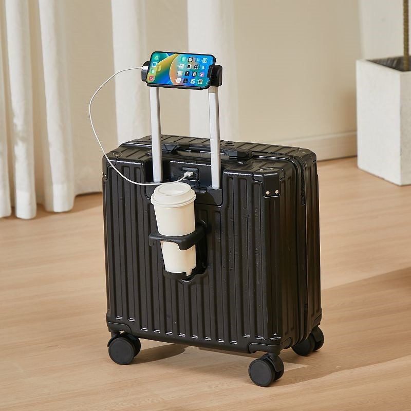 Hard-Shell Luggage With Integrated USB Port And Practical Cup Holder Kalsten