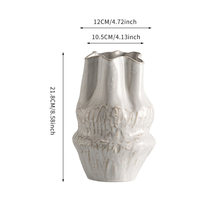 Hand-sculpted Textured Ceramic Decorative Flower Vase