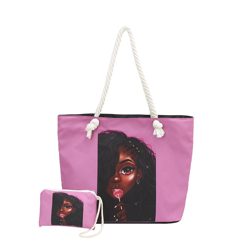 WoStylish Graphic Print Beach Tote Bag Kalsten
