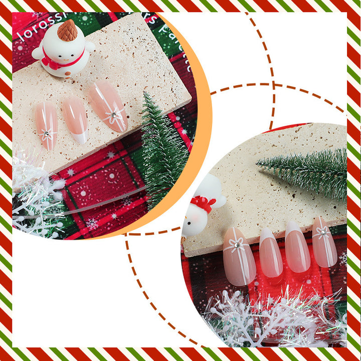 Art nail set with elegant bow and glitter decorations Kalsten