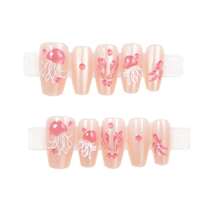 Artistic Jellyfish Press-On Nail Art Kalsten