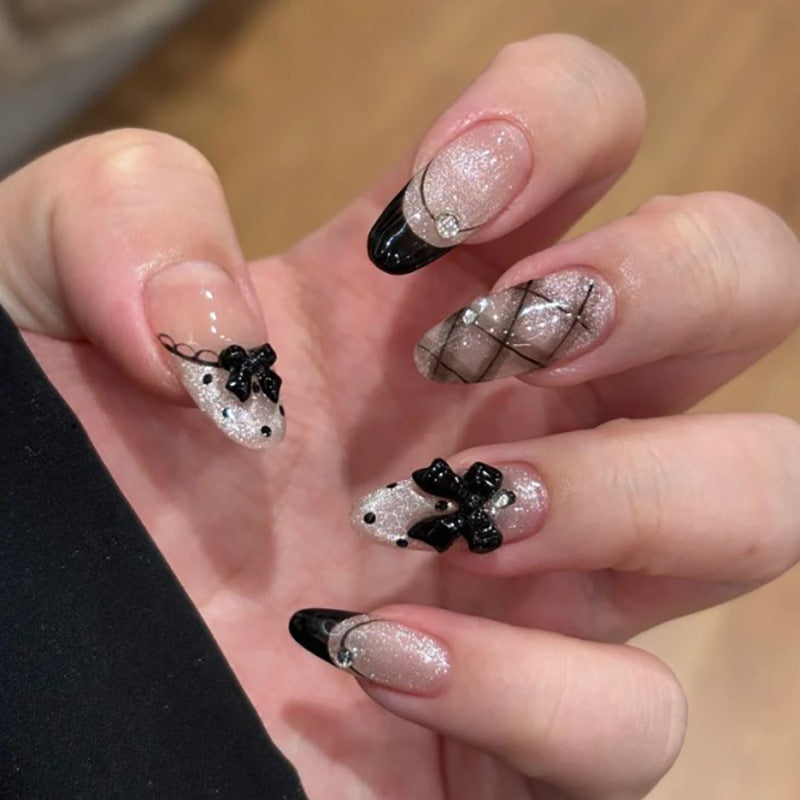 Artful acrylic nails with elegant floral accents Kalsten