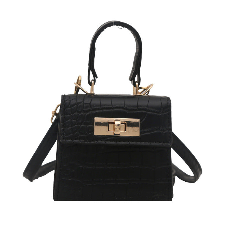 Elegant Croc-Embossed Handheld Satchel