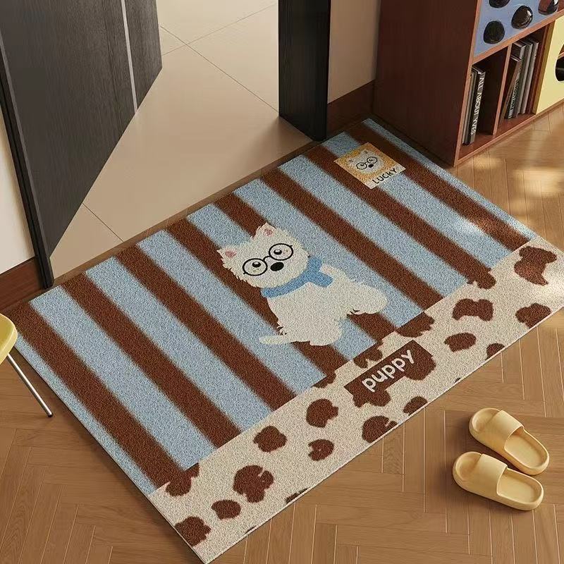 Playful Puppy-Themed Welcome Mat