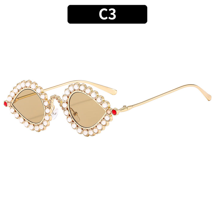 Decorative Rhinestone Cat-Eye Sunglasses