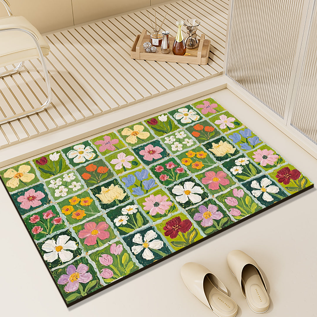 Floral Patterned Entryway Mat