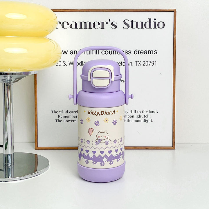 Women Insulated Drinking Bottle with Practical Carry Handle and Cute Design Kalsten