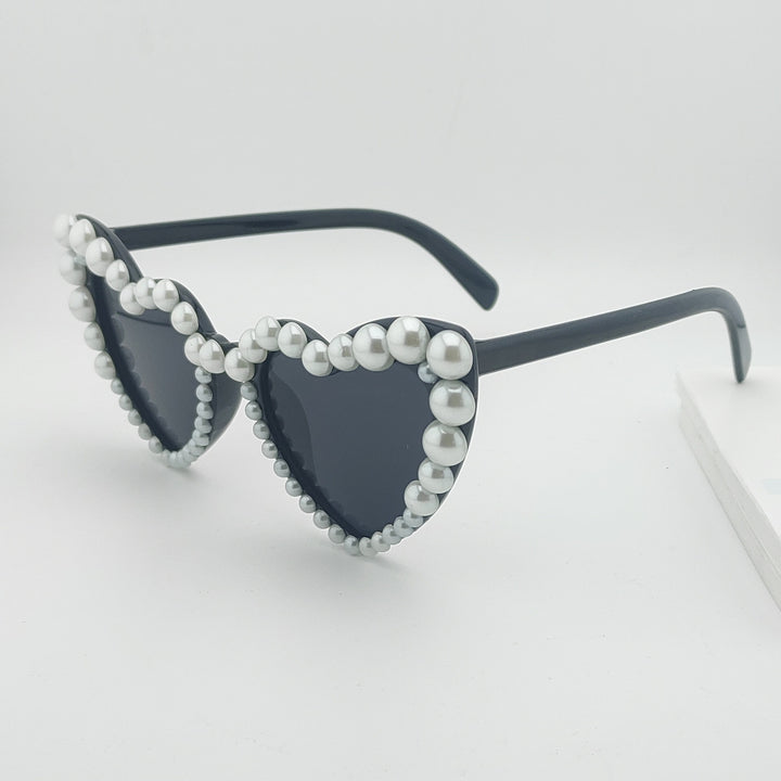 Heart-Shaped Pearl-Accented Sunglasses Kalsten