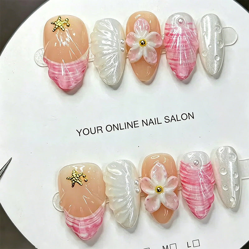 Artificial Nail Set with Floral and Glamorous Accents Kalsten