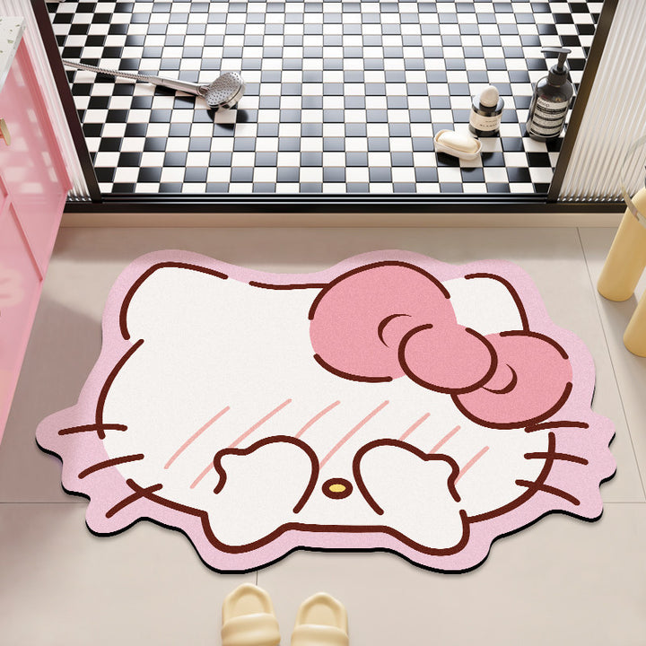 Playful Cartoon Character Bath Rug Decor