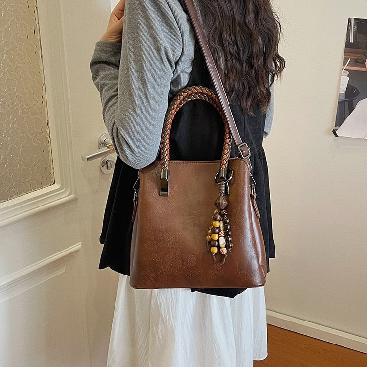 Elegant Handcrafted Floral Embossed Tote Bag