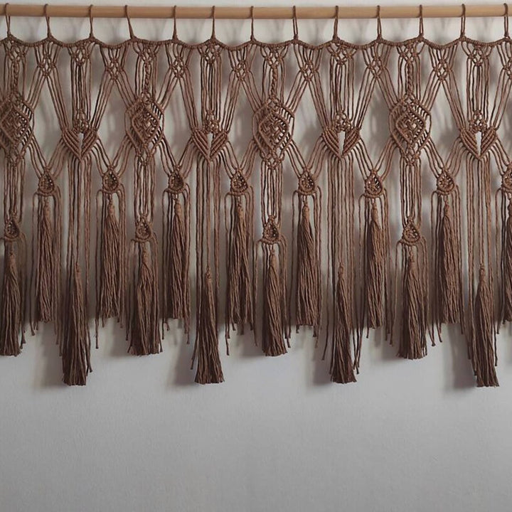 Macrame Curtain with Decorative Fringe Kalsten