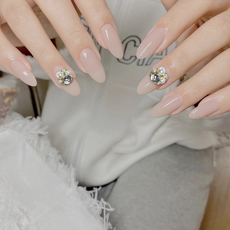 Artificial nail set with elegant pearl design and high-gloss surface Kalsten