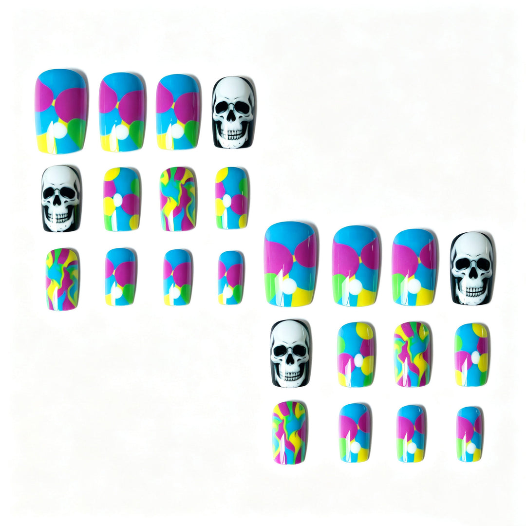 Skull-Themed Artistic Nail Art Set
