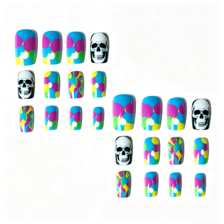 Skull-Themed Artistic Nail Art Set