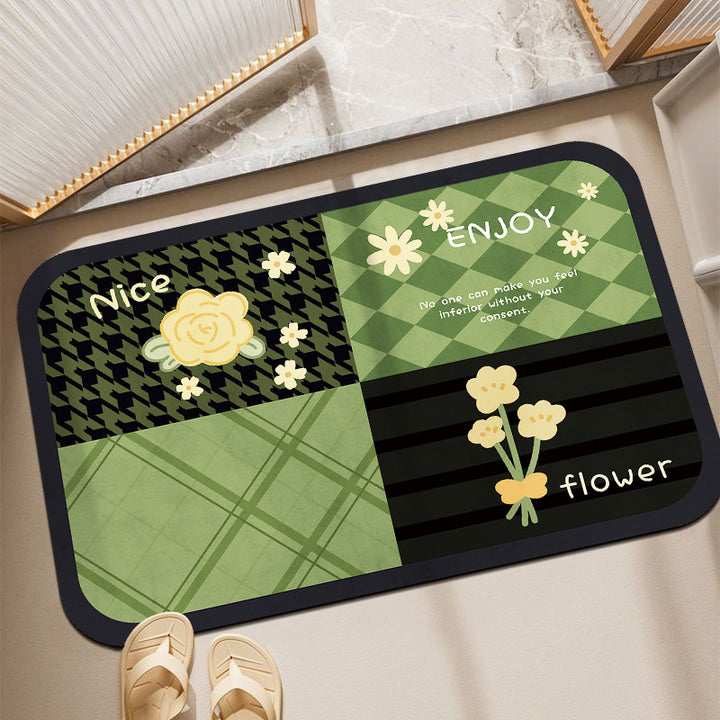 Plush Floral Decorative Bath Mat