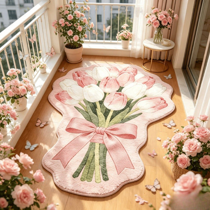 Floral Bouquet Shaped Area Rug