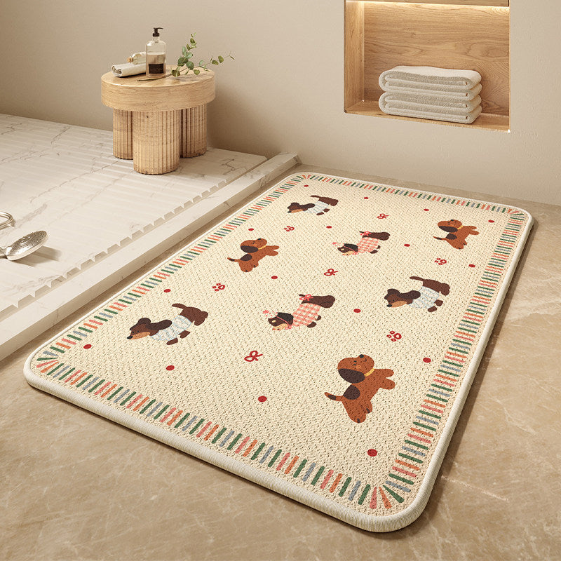 Cartoon Dog-Themed Bath Mat Kalsten