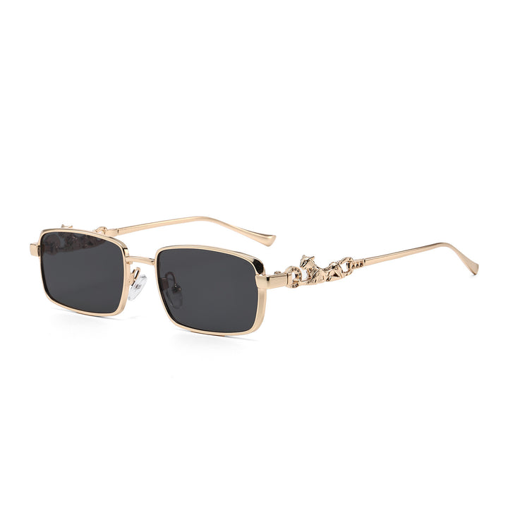 Fashion-Forward Oversized Square Sunglasses with Decorative Metallic Accents Kalsten