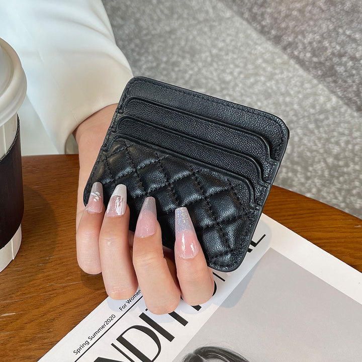 Quilted Leather Slim Card Holder Kalsten