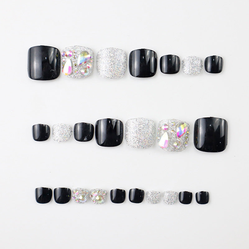 Decorative Press-On Toenails Set