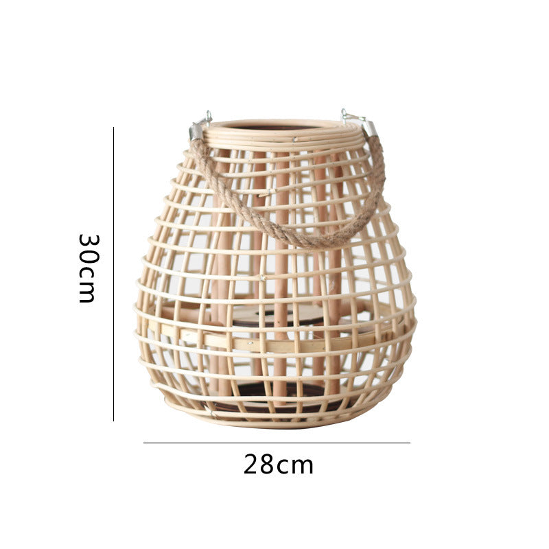 Decorative Rattan Lantern with Carry Handle Kalsten