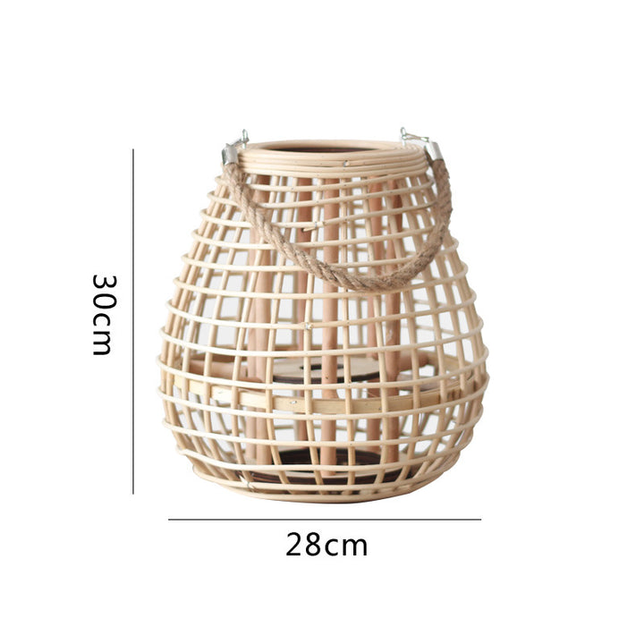 Decorative Rattan Lantern with Carry Handle Kalsten