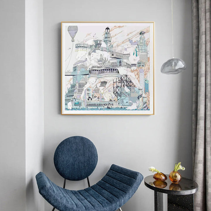 Illustrated City Status Wall Art