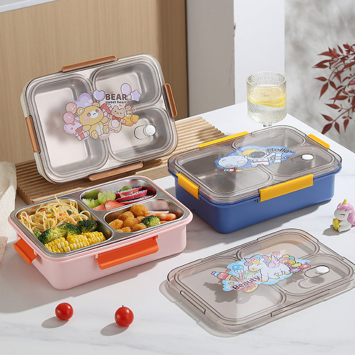 Bear-Themed Multi-Compartment Bento Lunch Box