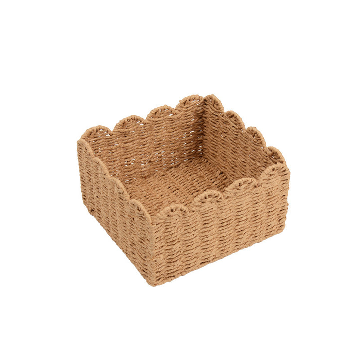 Decorative Scalloped Woven Storage Basket Kalsten