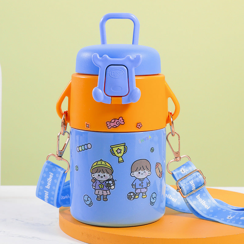 Women's Insulated Bottle with Cute Design and Practical Carry Strap Kalsten