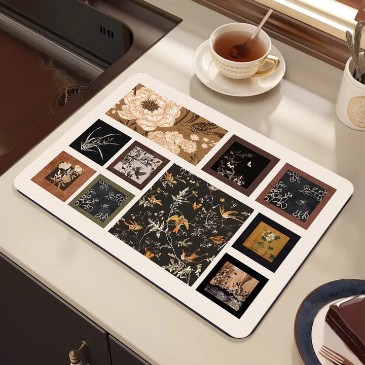 Artistic Botanical Kitchen Mat