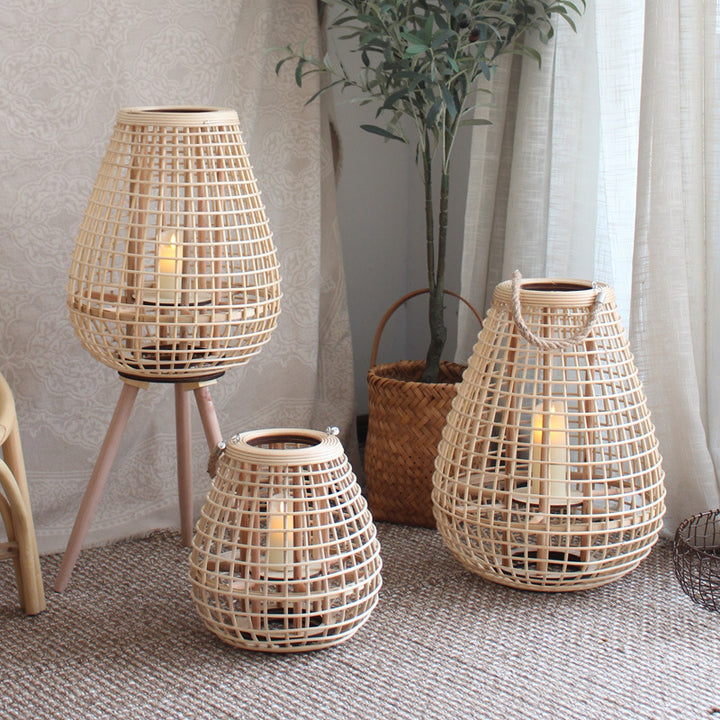 Decorative Rattan Lantern with Carry Handle Kalsten