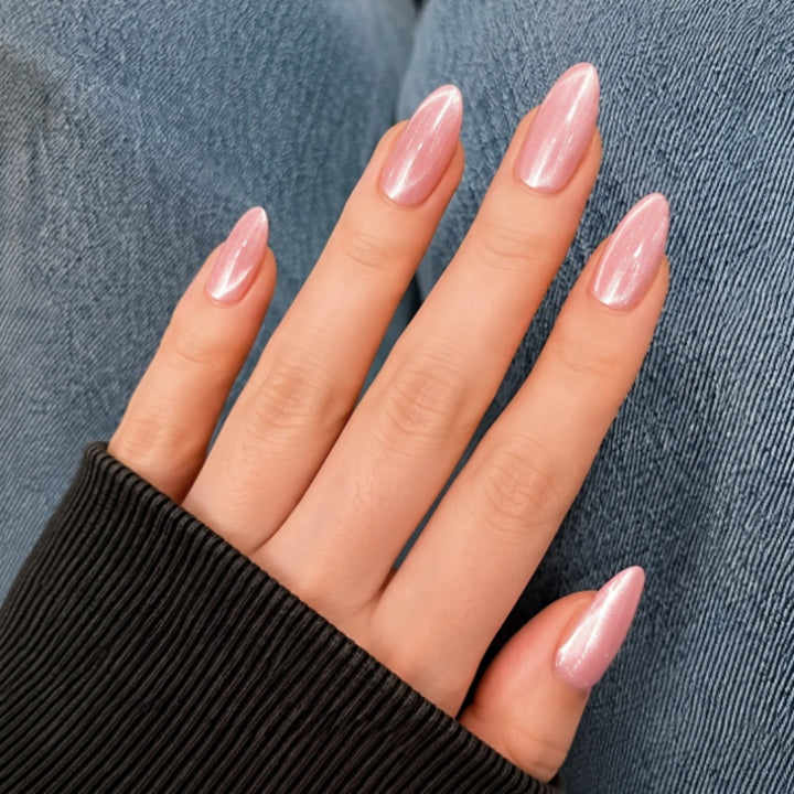 Glamorous Stiletto Press-On Nails with Glitter Finish Kalsten