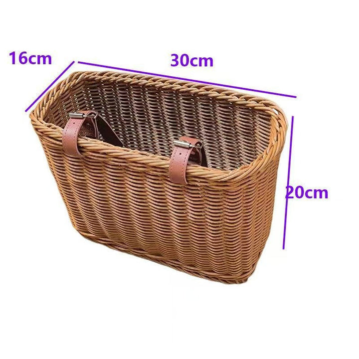 Stylish Woven Storage Basket with Leather Straps Kalsten