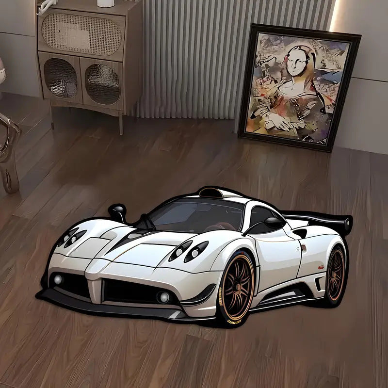Sports Car-Themed Area Rug