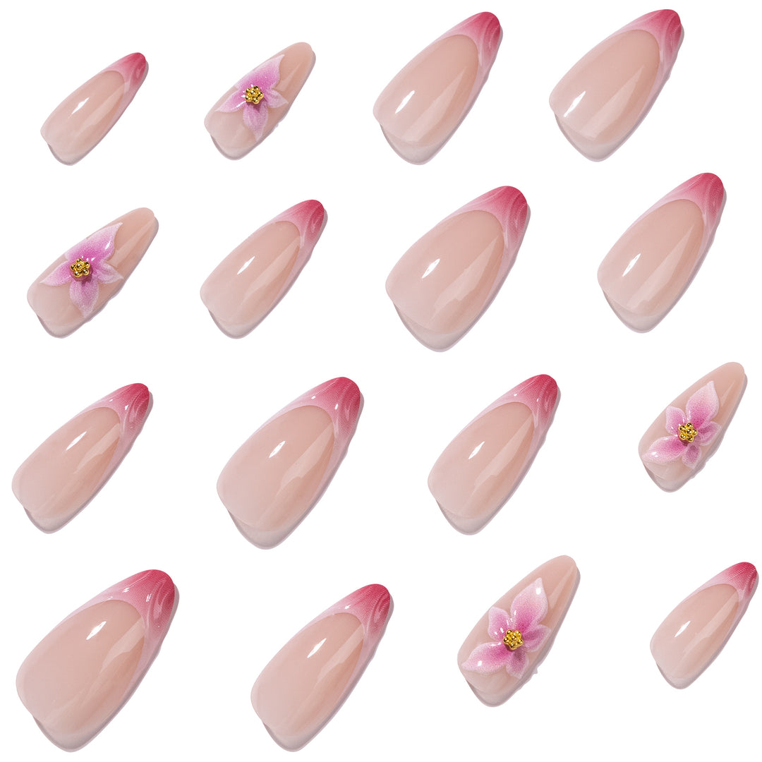 Artistic Nail Extensions with Floral Accents Kalsten