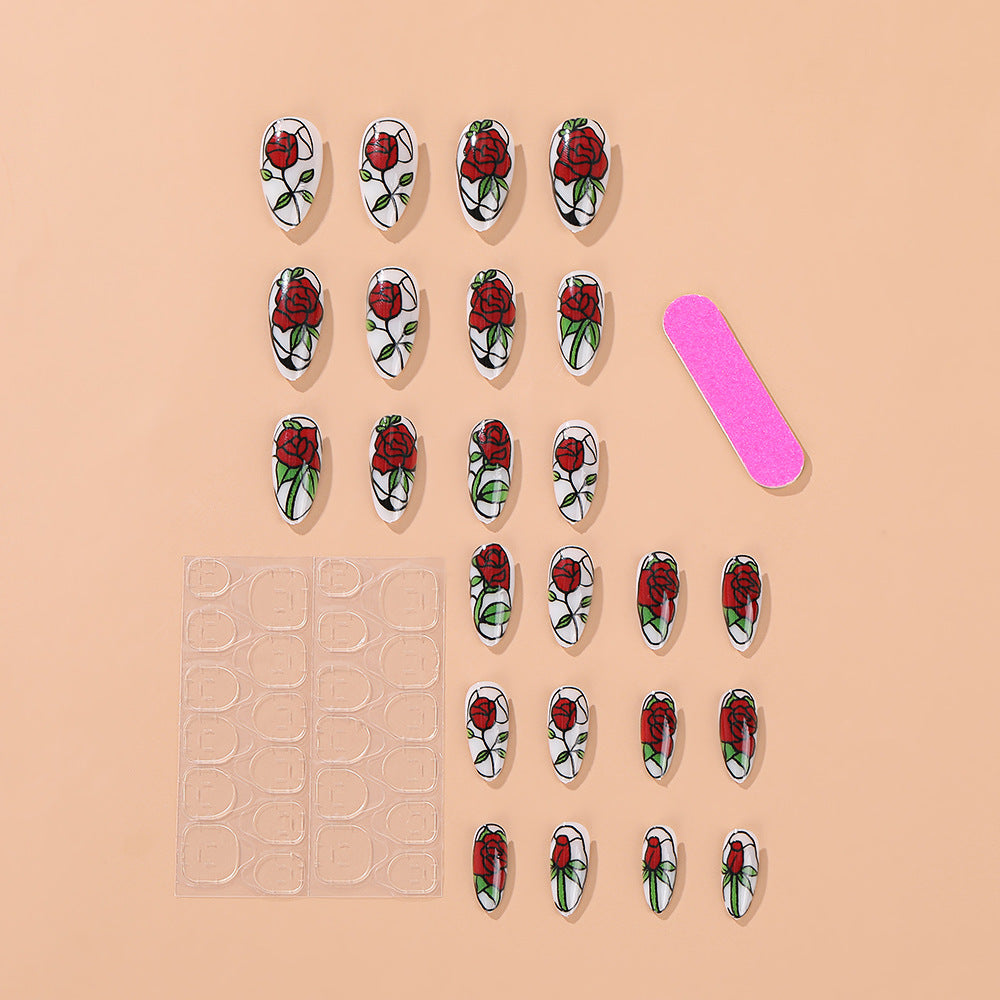 Elegantly designed artificial nails with floral pattern Kalsten